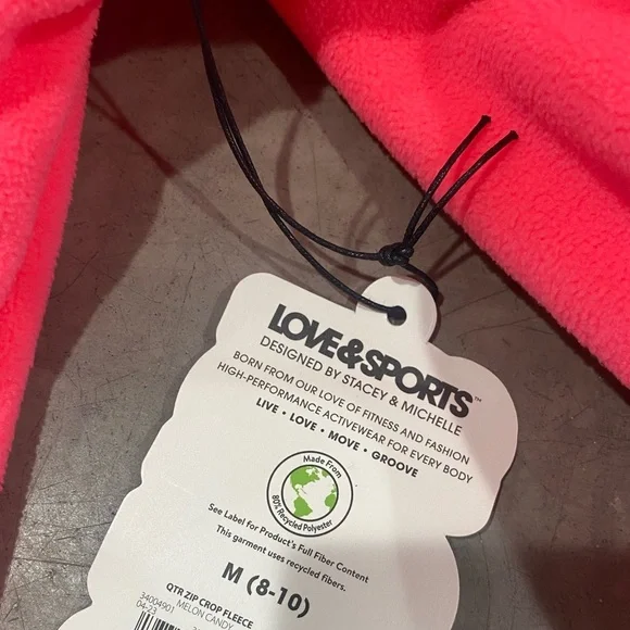 HOT PINK fleece by Love&Sports!Adjustable waist, pockets, black trim,zip close🩷 - Picture 9 of 11